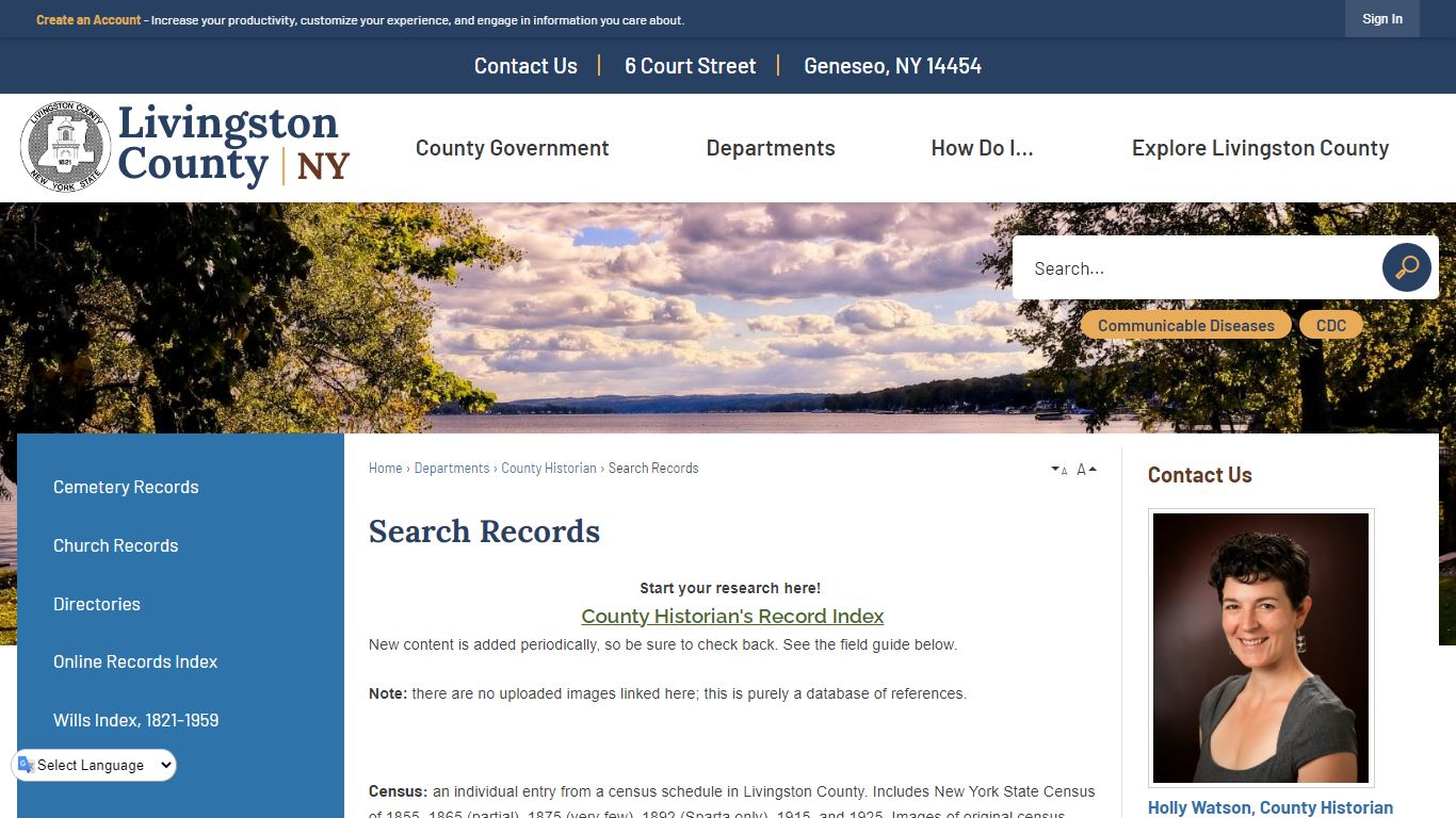 Search Records | Livingston County, NY - Official Website